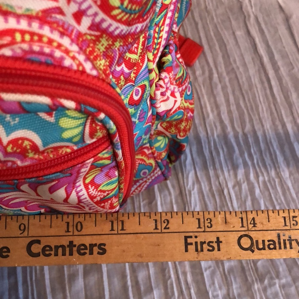 VERA BRADLEY Iconic Campus Floating Garden SZ XL triple zip canvas tropical - Picture 15 of 16